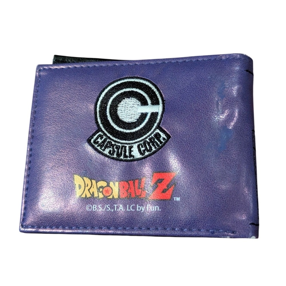 Dragon Ball Z Capsule Corp Purple Bifold Wallet Anime Trunks Logo